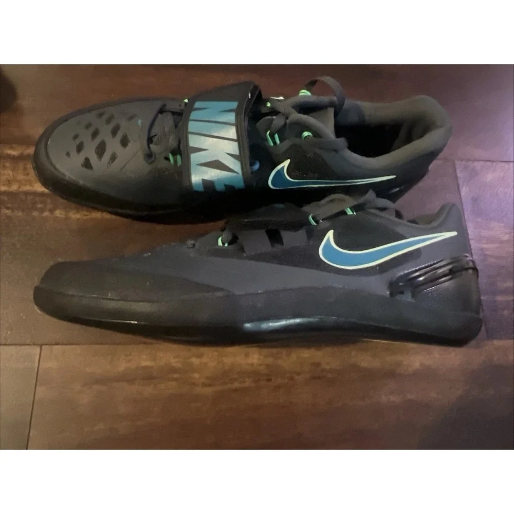 New Nike Zoom Rotational Thrower Track Shoes‎ Mens Size 7.5 Black Teal
